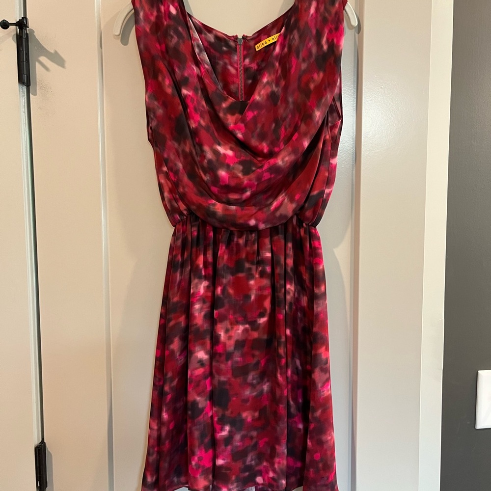Alice + Olivia Red and Pink Mini Dress